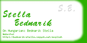 stella bednarik business card